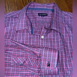 JACK MAVERICK SIZE 3XL BLUE MULTICOLORED PLAID LING SLEEVE SHIRT